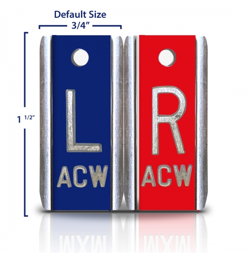 Elite Style Lead X Ray Markers, Classic Blue & Red